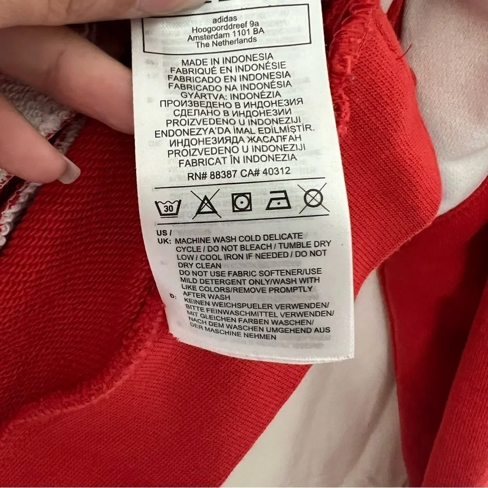 Adidas Junior Big trefoil crewneck sweatshirt red white size Medium